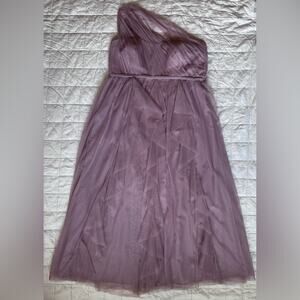 White by Vera Wang Asymmetric Dusty Purple "Quartz" Chiffon Tulle Flowy Gown- 22